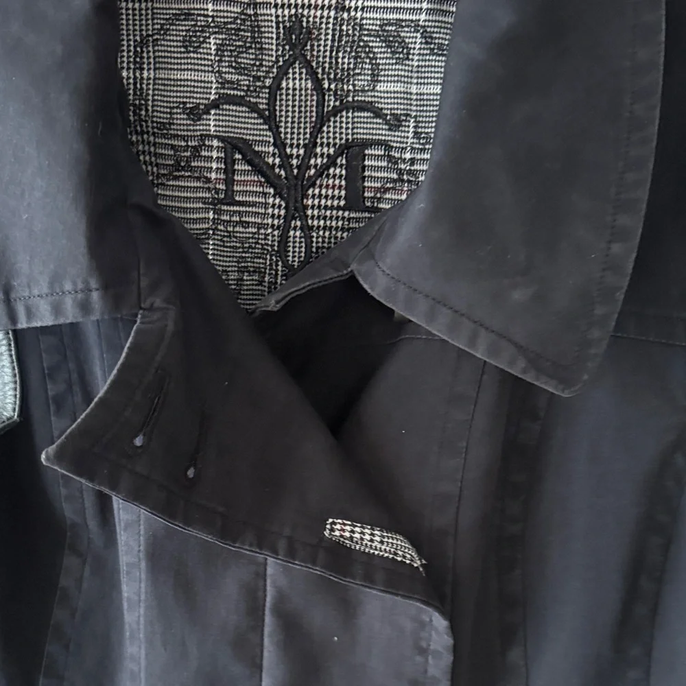 Mackage Women's Black Trim Leather Trench Coat - Picture 2 of 16